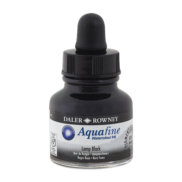 Lamp Black, 29.5ml Bottle (Daler-Rowney Aquafine Watercolour Ink)