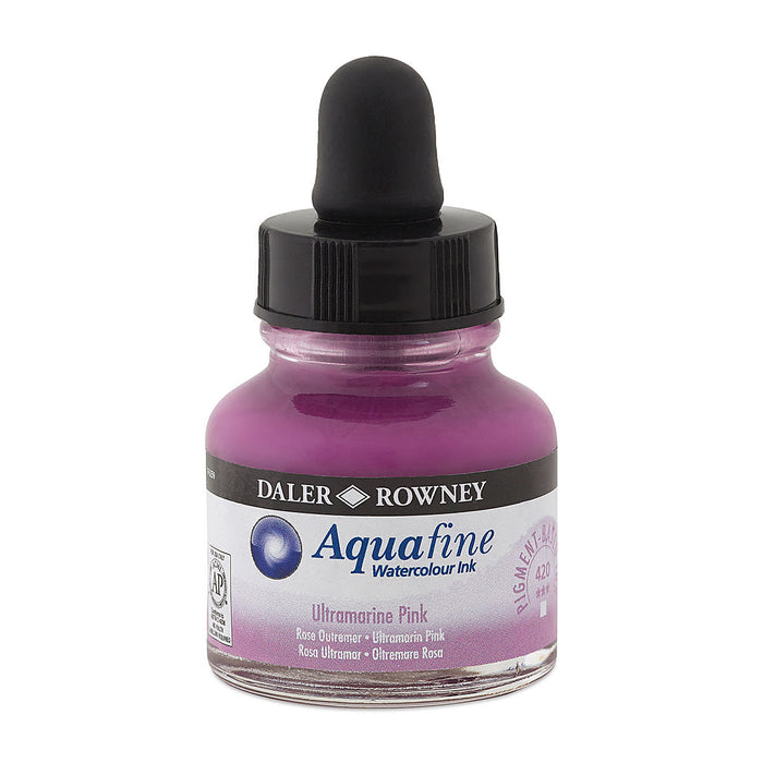 Ultramarine Pink, 29.5ml Bottle (Daler-Rowney Aquafine Watercolour Ink)