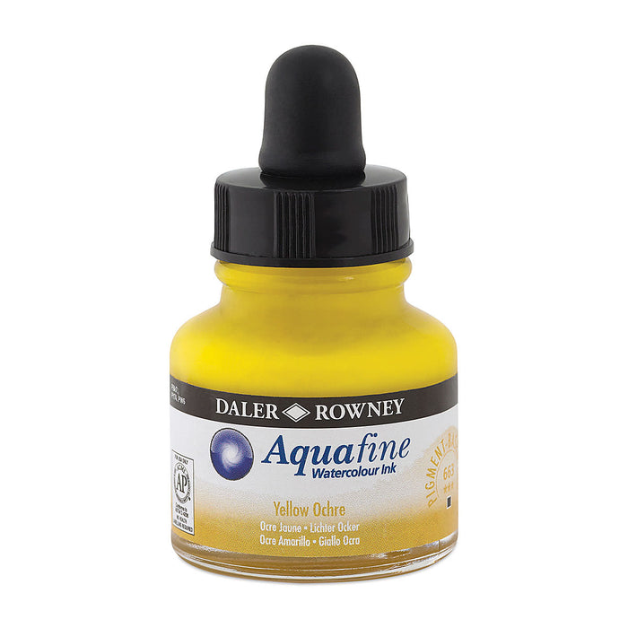 Yellow Ochre, 29.5ml Bottle (Daler-Rowney Aquafine Watercolour Ink)