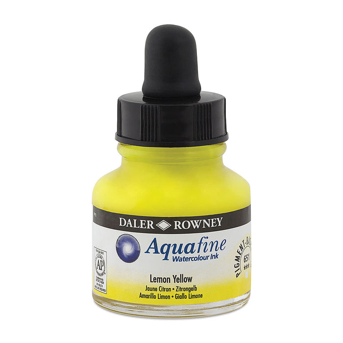 Lemon Yellow, 29.5ml Bottle (Daler-Rowney Aquafine Watercolour Ink)