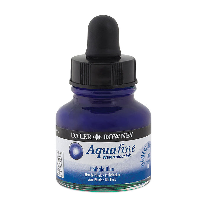 Phthalo Blue, 29.5ml Bottle (Daler-Rowney Aquafine Watercolour Ink)