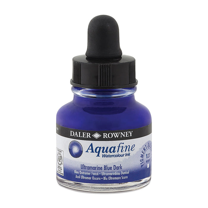 Ultramarine Blue Dark, 29.5ml Bottle (Daler-Rowney Aquafine Watercolour Ink)