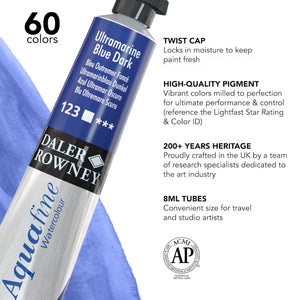 Ultramarine Blue Dark, 8ml Tube (Daler-Rowney Aquafine Watercolour)