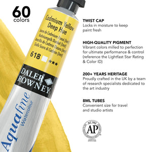 Cadmium Yellow Deep Hue, 8ml Tube (Daler-Rowney Aquafine Watercolour)