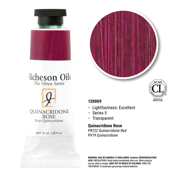 Richeson Oils Quinacridone Rose, 37 ml (Jack Richeson, The Shiva Series)