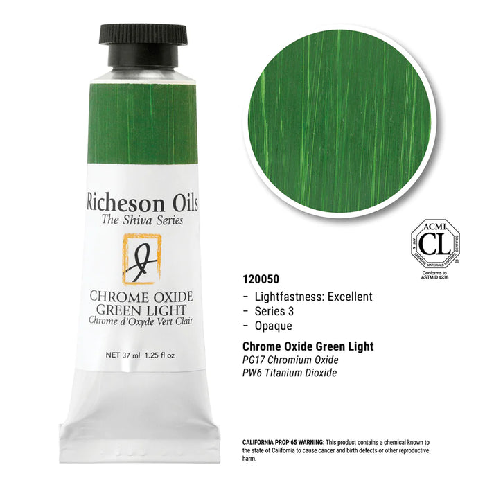 Richeson Oils Chrome Oxide Green Light, 37 ml (Jack Richeson, The Shiva Series)