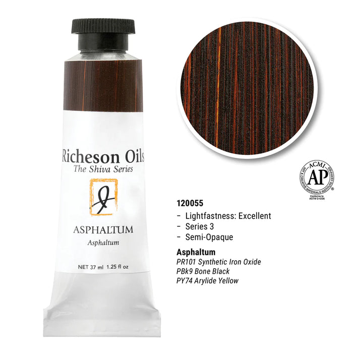 Richeson Oils Asphaltum, 37 ml (Jack Richeson, The Shiva Series)