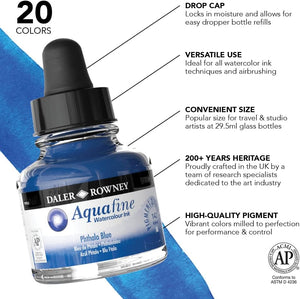 Phthalo Blue, 29.5ml Bottle (Daler-Rowney Aquafine Watercolour Ink)