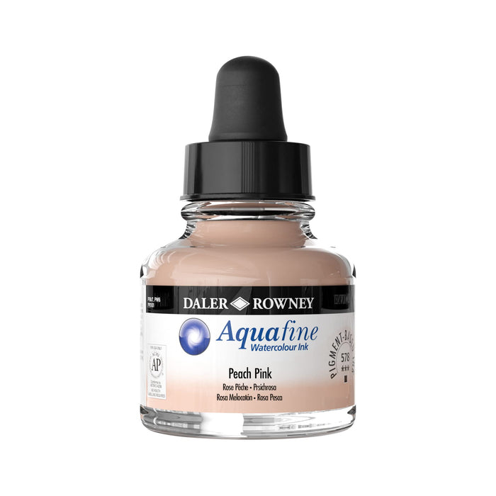 Peach Pink, 29.5ml Bottle (Daler-Rowney Aquafine Watercolour Ink)