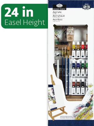 Essentials™ Acrylic Art Set With 24" Height H-Easel, 23 Piece (Royal & Langnickel)