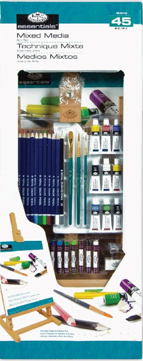 Essentials™ Mixed Media Art Set With 24" Height H-Easel, 45 Piece (Royal & Langnickel)