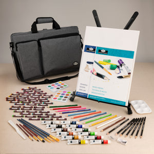 Essentials™ Mixed Media Travel Satchel Art Set with Easel, 164 Piece (Royal & Langnickel)