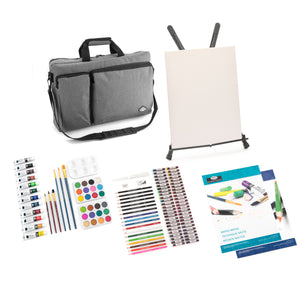 Essentials™ Mixed Media Travel Satchel Art Set with Easel, 164 Piece (Royal & Langnickel)