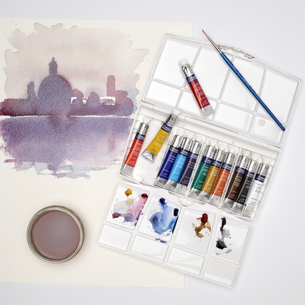 Cotman Watercolor Painting Plus Sets, 12 Color Tube Set - Reddi-Arts