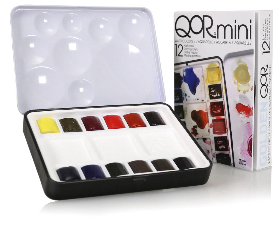 QoR® Watercolor Mini 12 Half Pan Set (Golden QoR Watercolors) – Alabama Art  Supply