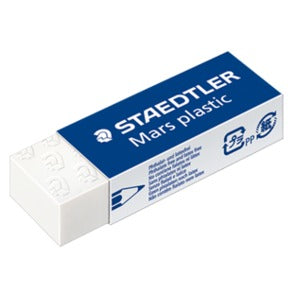 Pacific Arc White Plastic Eraser